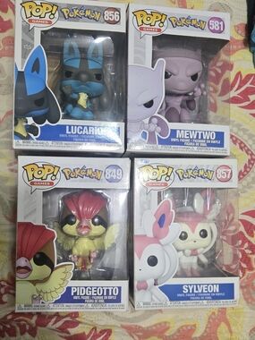Funko Pop! Pokémon Lucario, Mewtwo, Pidgeotto & Sylveon Vinyl Figures - Set of 4